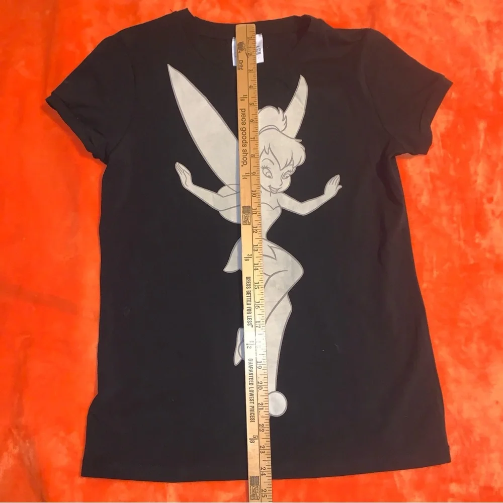 Disney Licensed TINKERBELL T Shirt Black Size L Excellent Condition - Picture 2 of 5